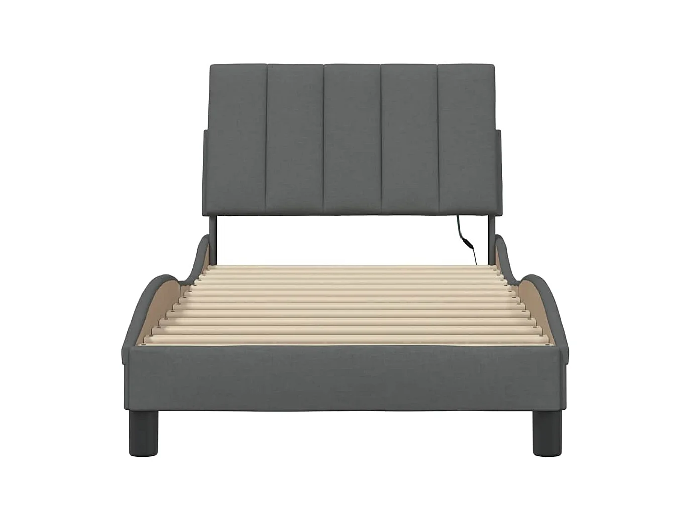 Bedframe zonder matras donkergrijs 80x200 cm stof