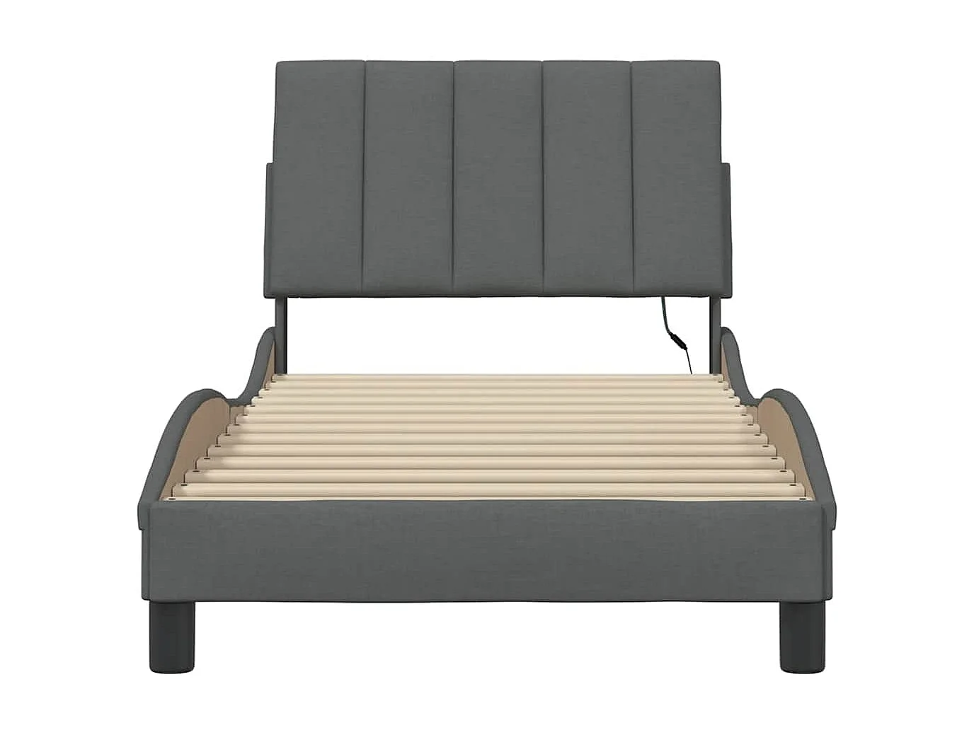 Bettgestell ohne Matratze dunkelgrau 80x200 cm Stoff