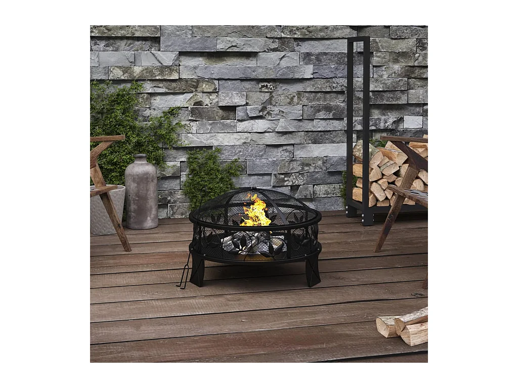 Foyer avec tisonnier 50 cm XXL acier