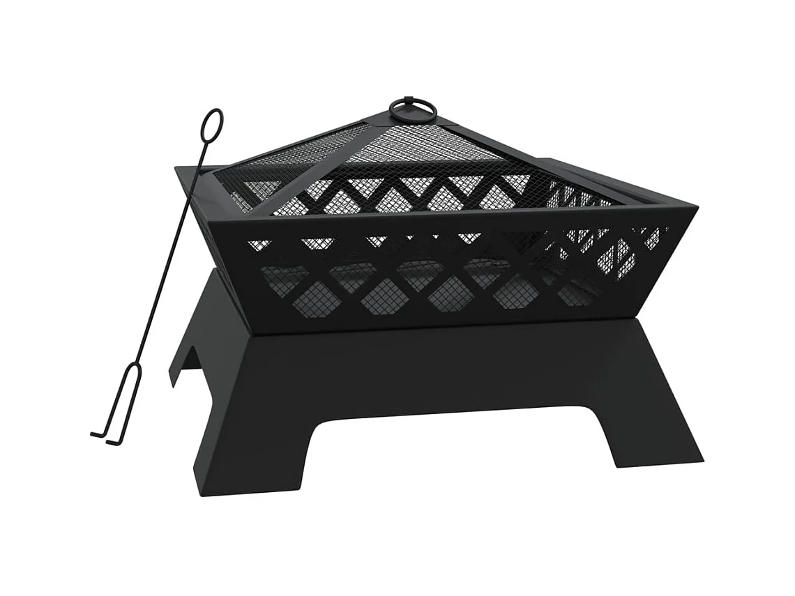 Foyer avec tisonnier 50 cm XXL acier