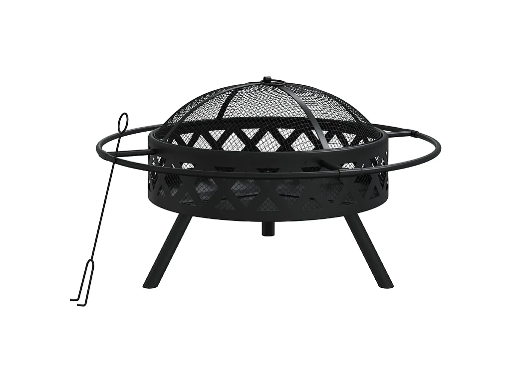 Foyer avec tisonnier 70 cm XXL acier