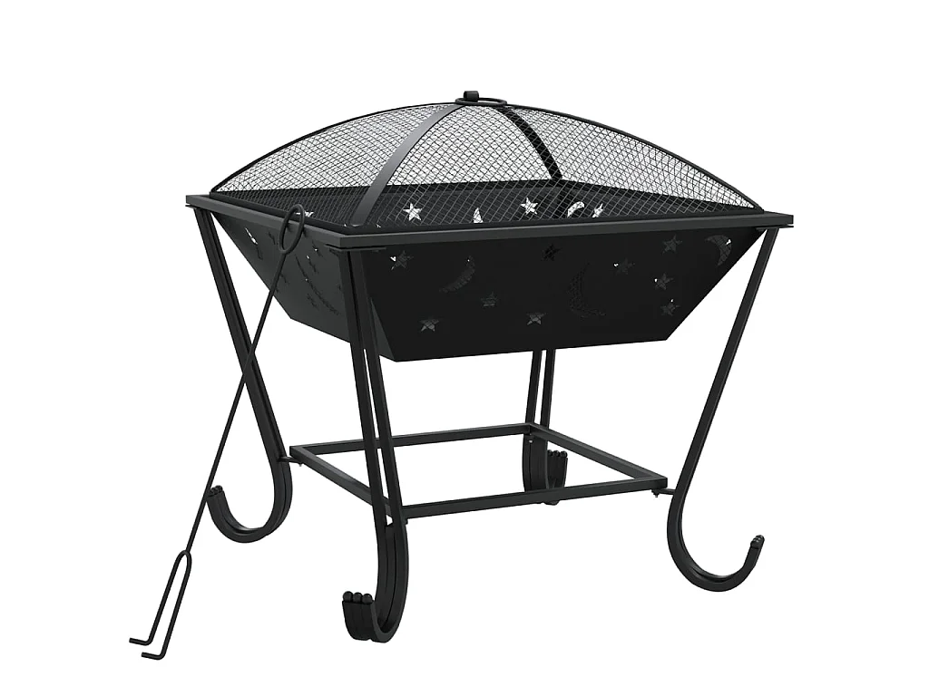 Foyer avec tisonnier 50 cm XXL acier