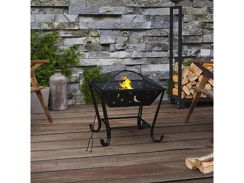 Brasero con atizador acero XXL 50 cm