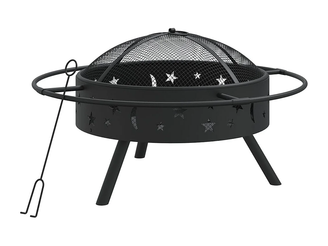 Foyer avec tisonnier 70 cm XXL acier