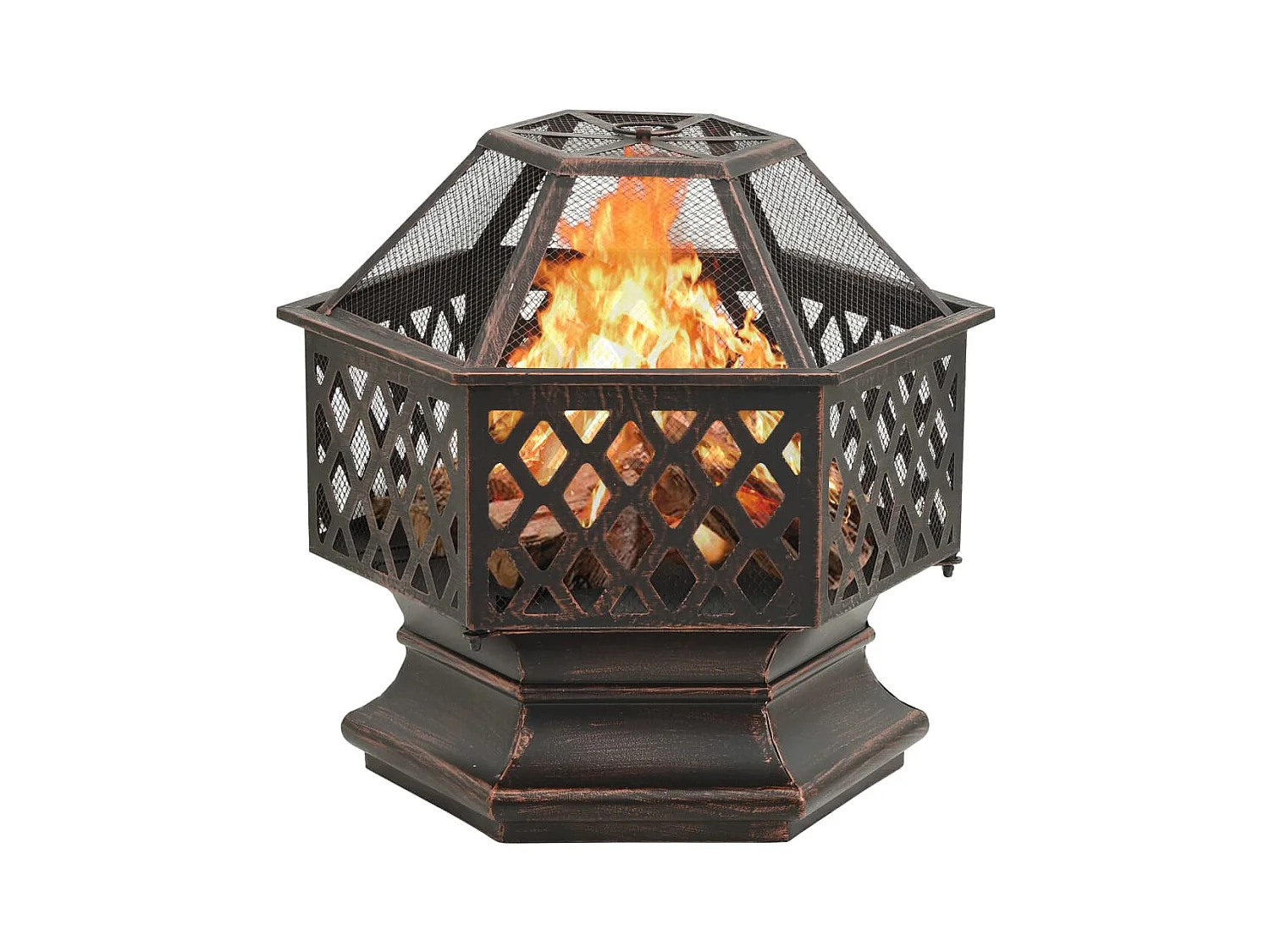 Foyer rustique avec tisonnier 62x54x56 cm XXL acier