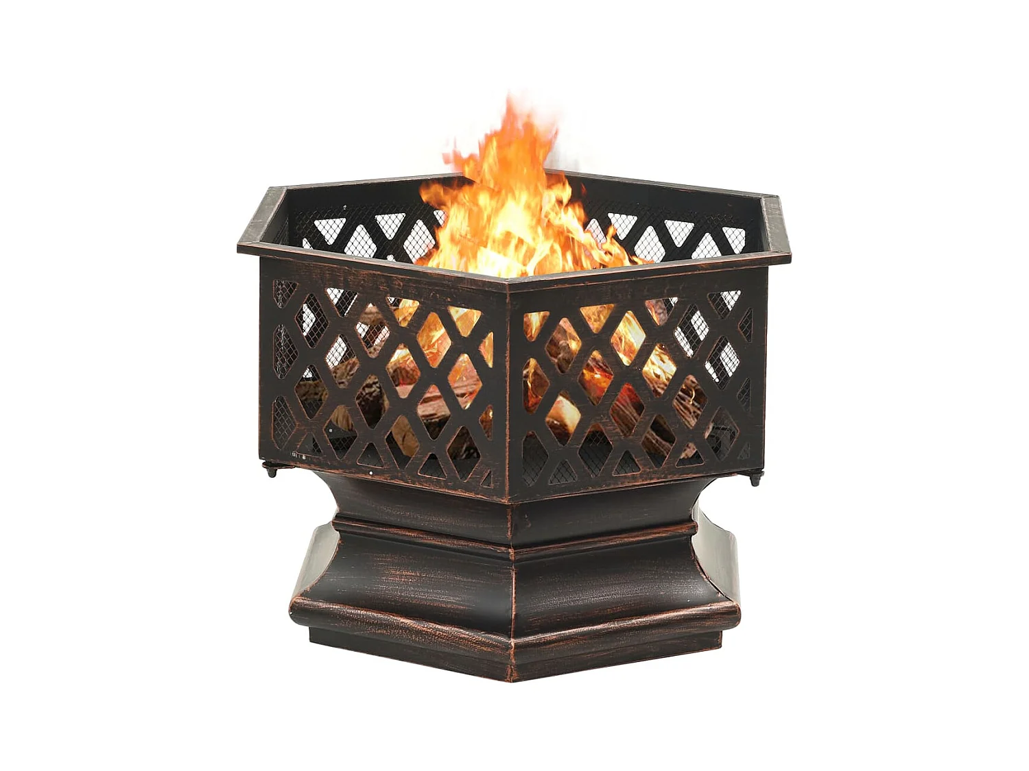 Foyer rustique avec tisonnier 62x54x56 cm XXL acier