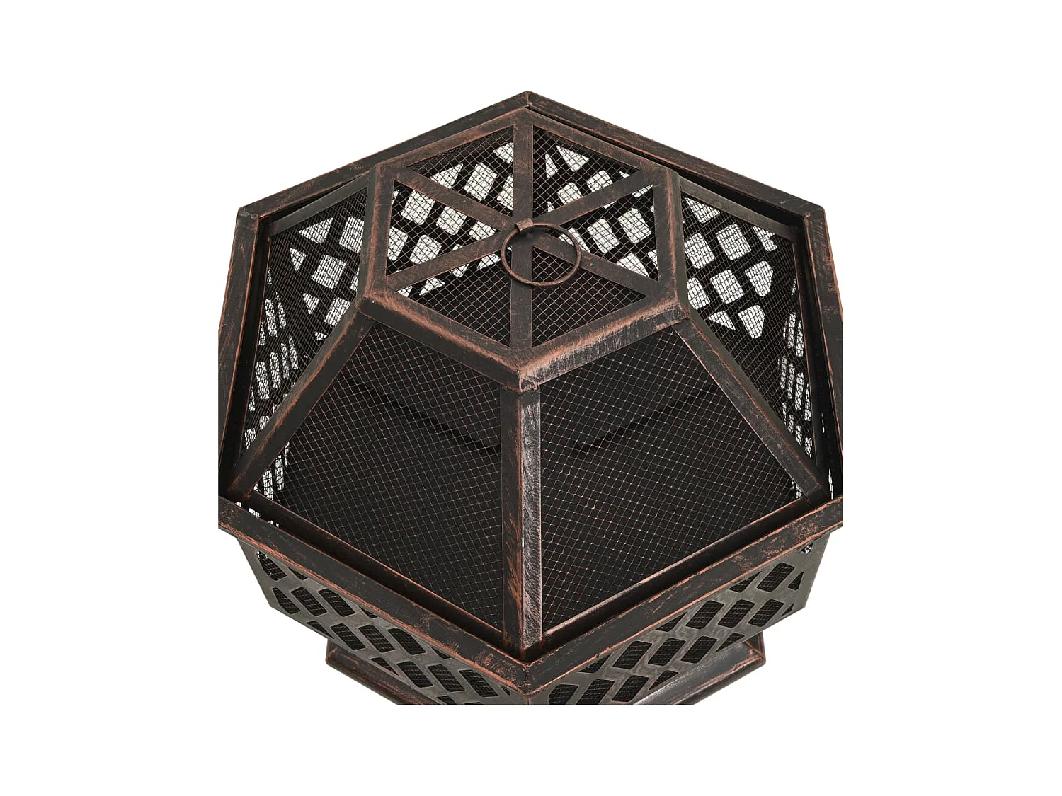 Foyer rustique avec tisonnier 62x54x56 cm XXL acier