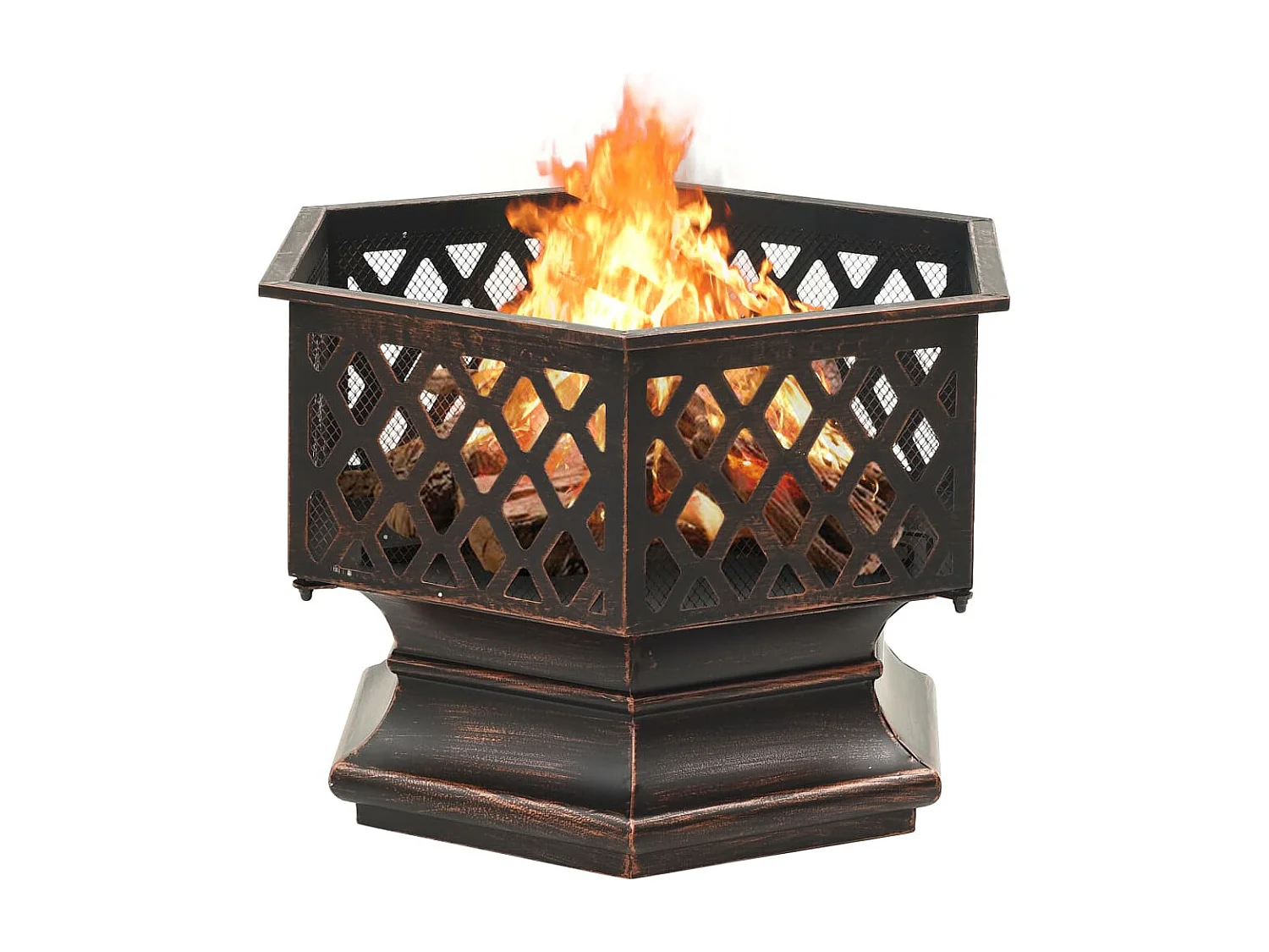 Foyer rustique avec tisonnier 62x54x56 cm XXL acier