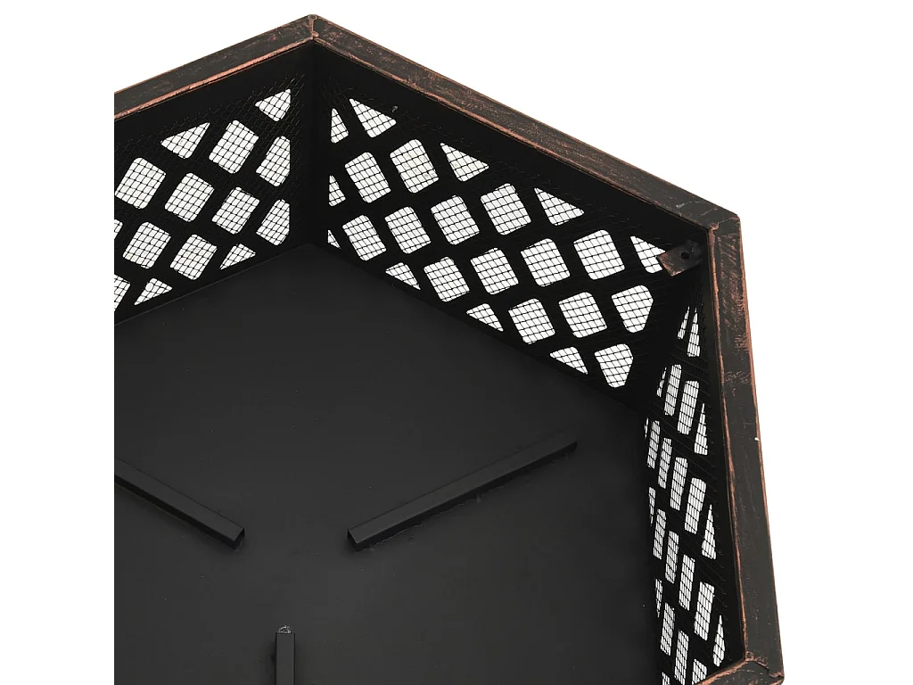 Foyer rustique avec tisonnier 62x54x56 cm XXL acier