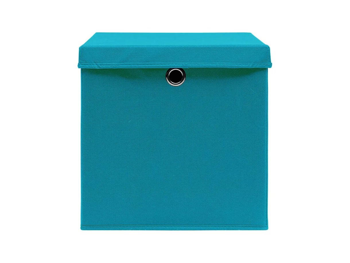 Boîtes de rangement avec couvercles 4 pcs 28x28x28cm Bleu azuré