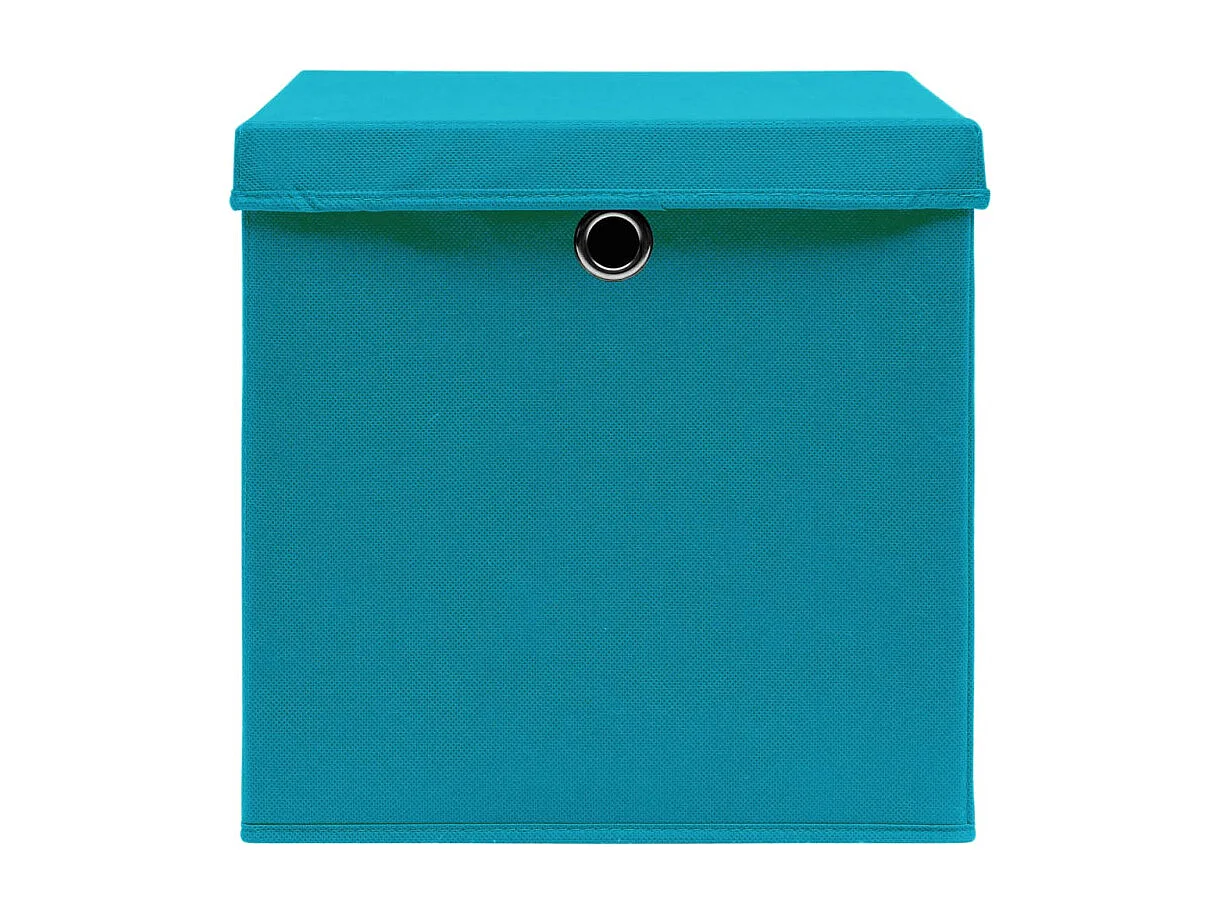 Boîtes de rangement avec couvercles 4 pcs 28x28x28cm Bleu azuré
