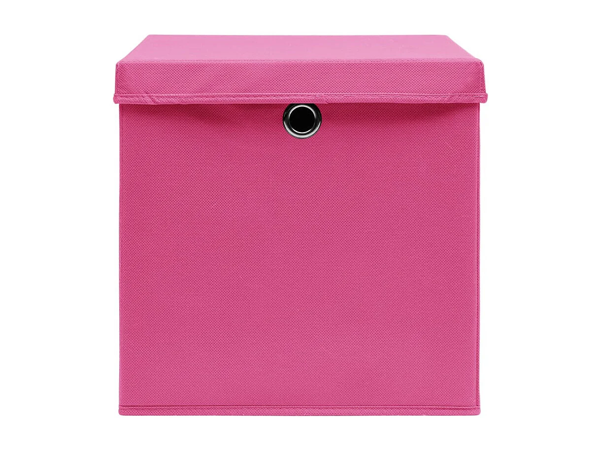 Set di Scatole Pieghevoli Rosa con Coperchi - 4 Pezzi 28x28x28 cm