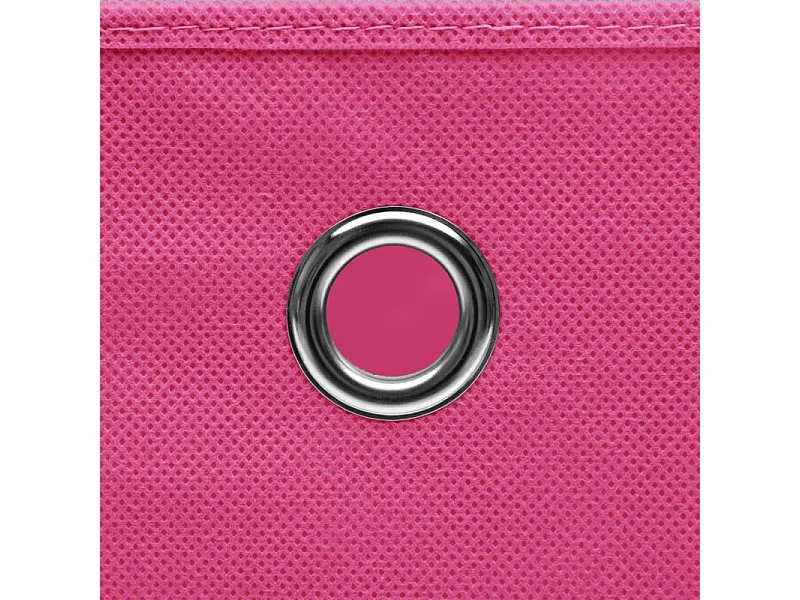 Conjunto de Cajas de Almacenamiento Plegables Rosa con Tapas - 4 Piezas 28x28x28 cm