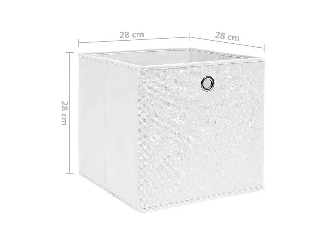 Aufbewahrungsboxen 4 Stk. Vliesstoff 28x28x28 cm Weiß