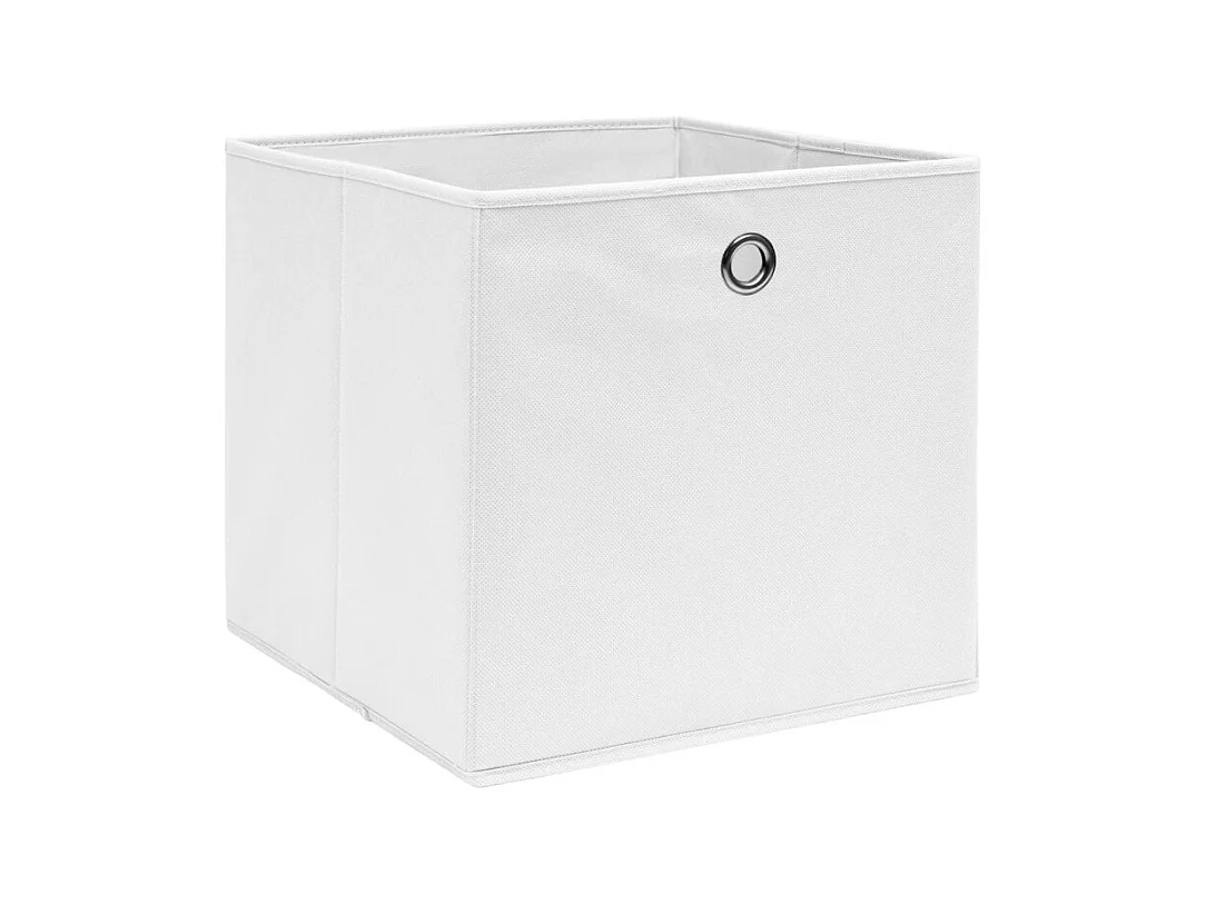 Boîtes de rangement 4 pcs Tissu intissé 28x28x28 cm Blanc