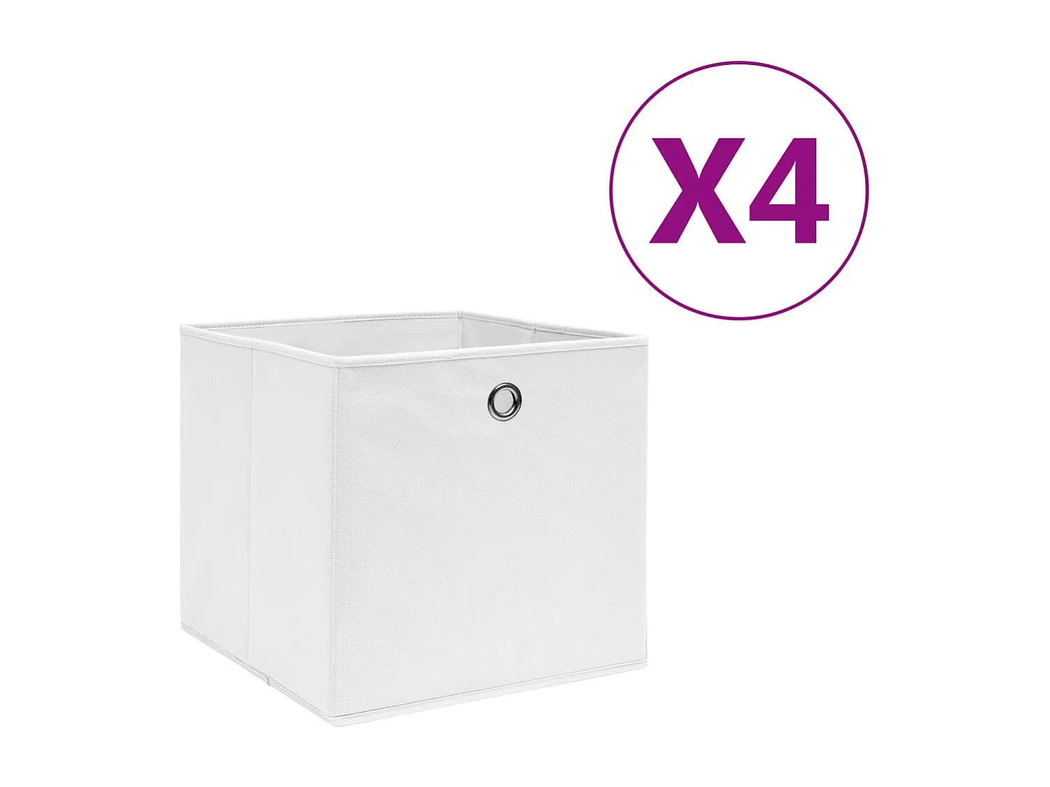 Boîtes de rangement 4 pcs Tissu intissé 28x28x28 cm Blanc