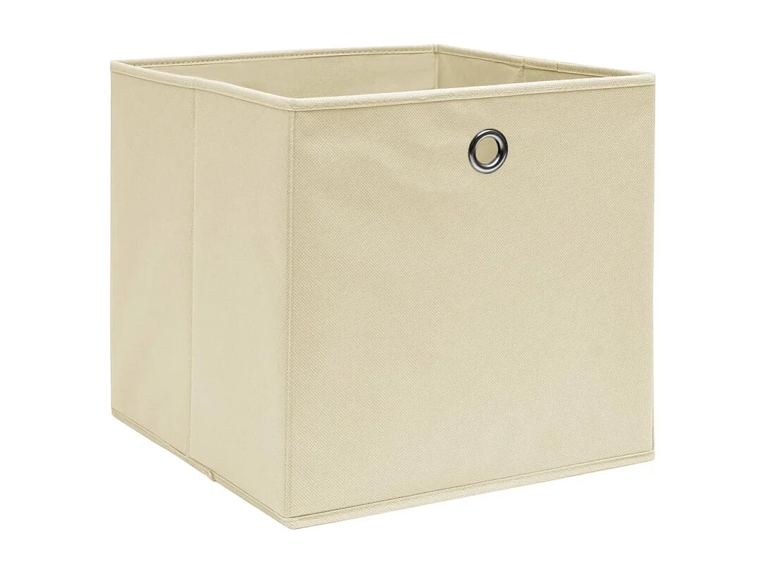 Aufbewahrungsboxen 4 Stk. Vliesstoff 28x28x28 cm Creme