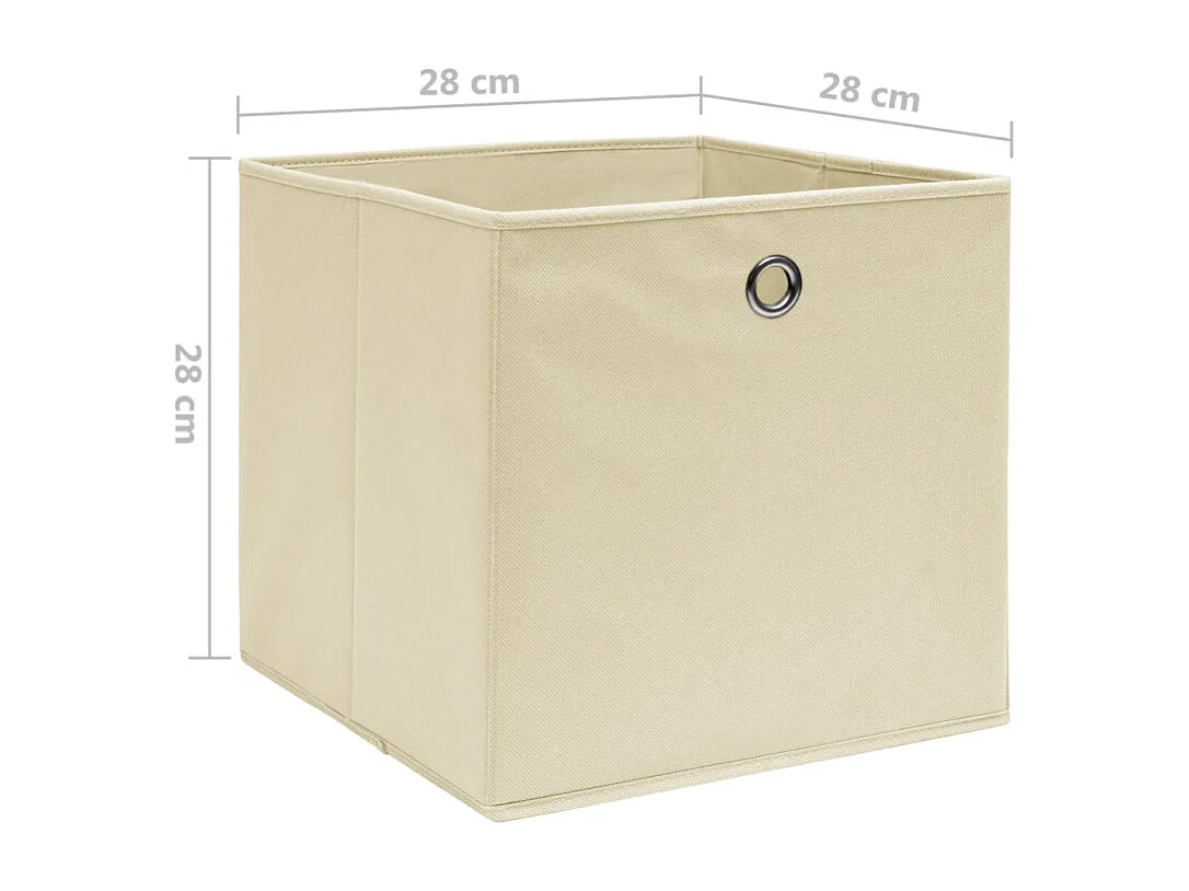 Aufbewahrungsboxen 4 Stk. Vliesstoff 28x28x28 cm Creme