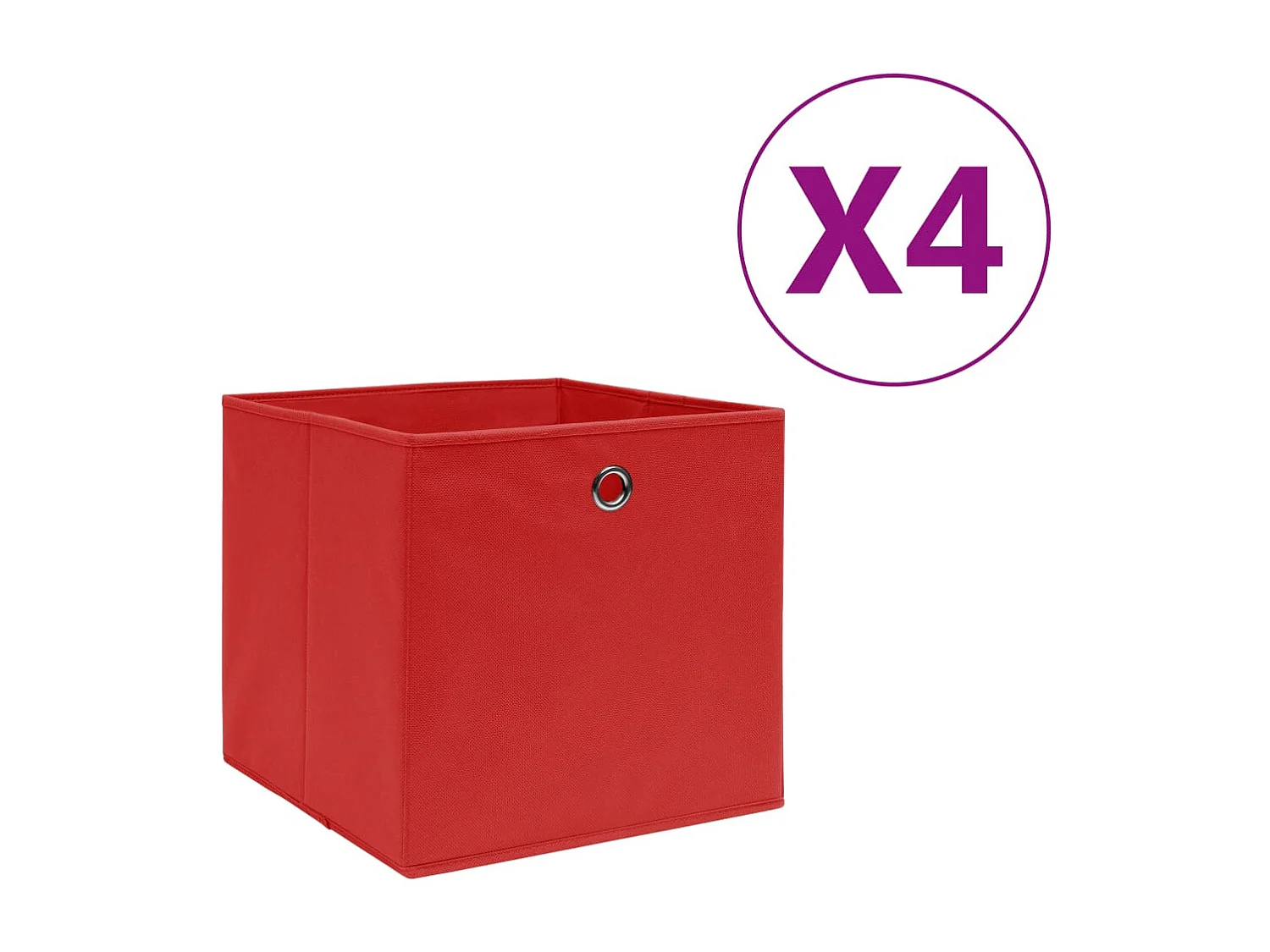 Aufbewahrungsboxen 4 Stk. Vliesstoff 28x28x28 cm Rot