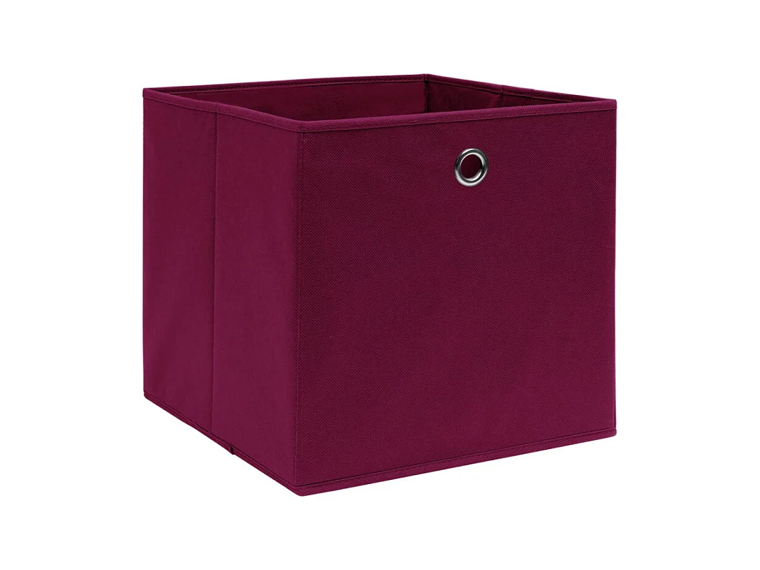 Boîtes de rangement 4 pcs Tissu intissé 28x28x28 cm Rouge foncé