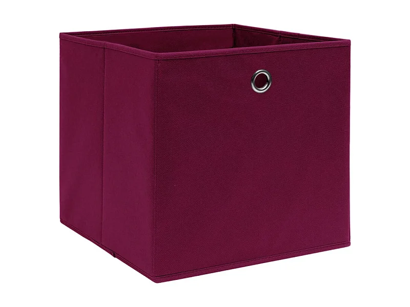 Boîtes de rangement 4 pcs Tissu intissé 28x28x28 cm Rouge foncé