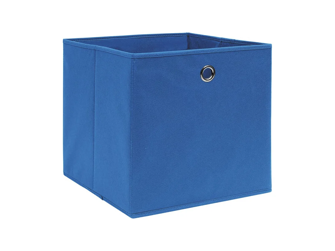 Boîtes de rangement 4 pcs Tissu intissé 28x28x28 cm Bleu