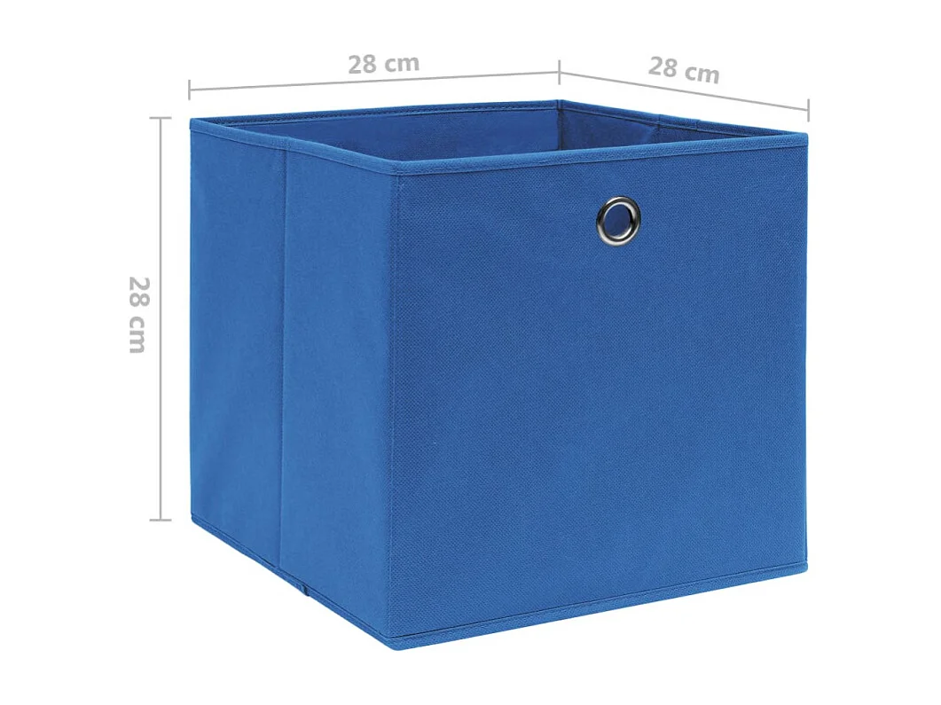 Boîtes de rangement 4 pcs Tissu intissé 28x28x28 cm Bleu