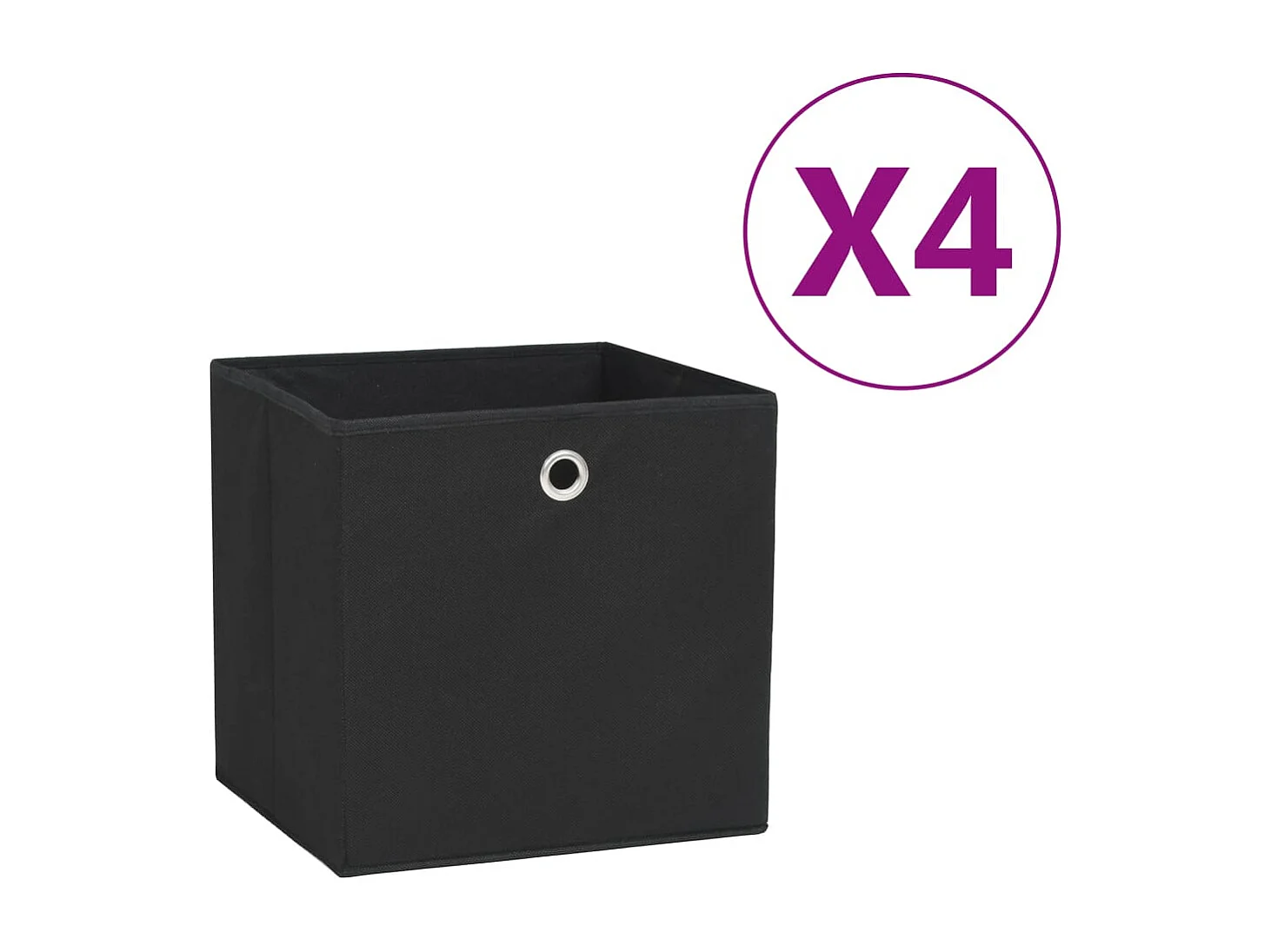 Aufbewahrungsboxen 4 Stk. Vliesstoff 28x28x28 cm Schwarz