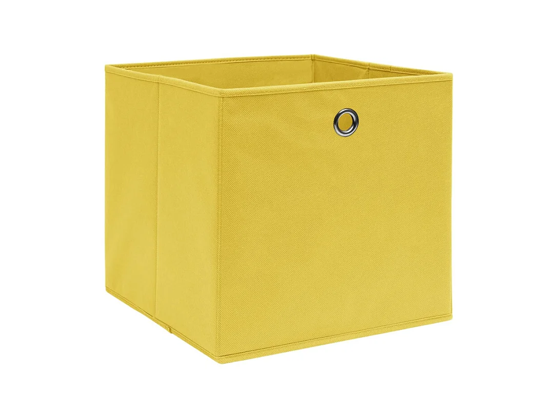 Boîtes de rangement 4 pcs Tissu intissé 28x28x28 cm Jaune