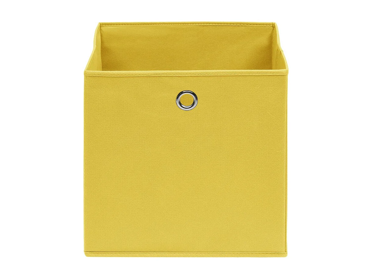 Boîtes de rangement 4 pcs Tissu intissé 28x28x28 cm Jaune