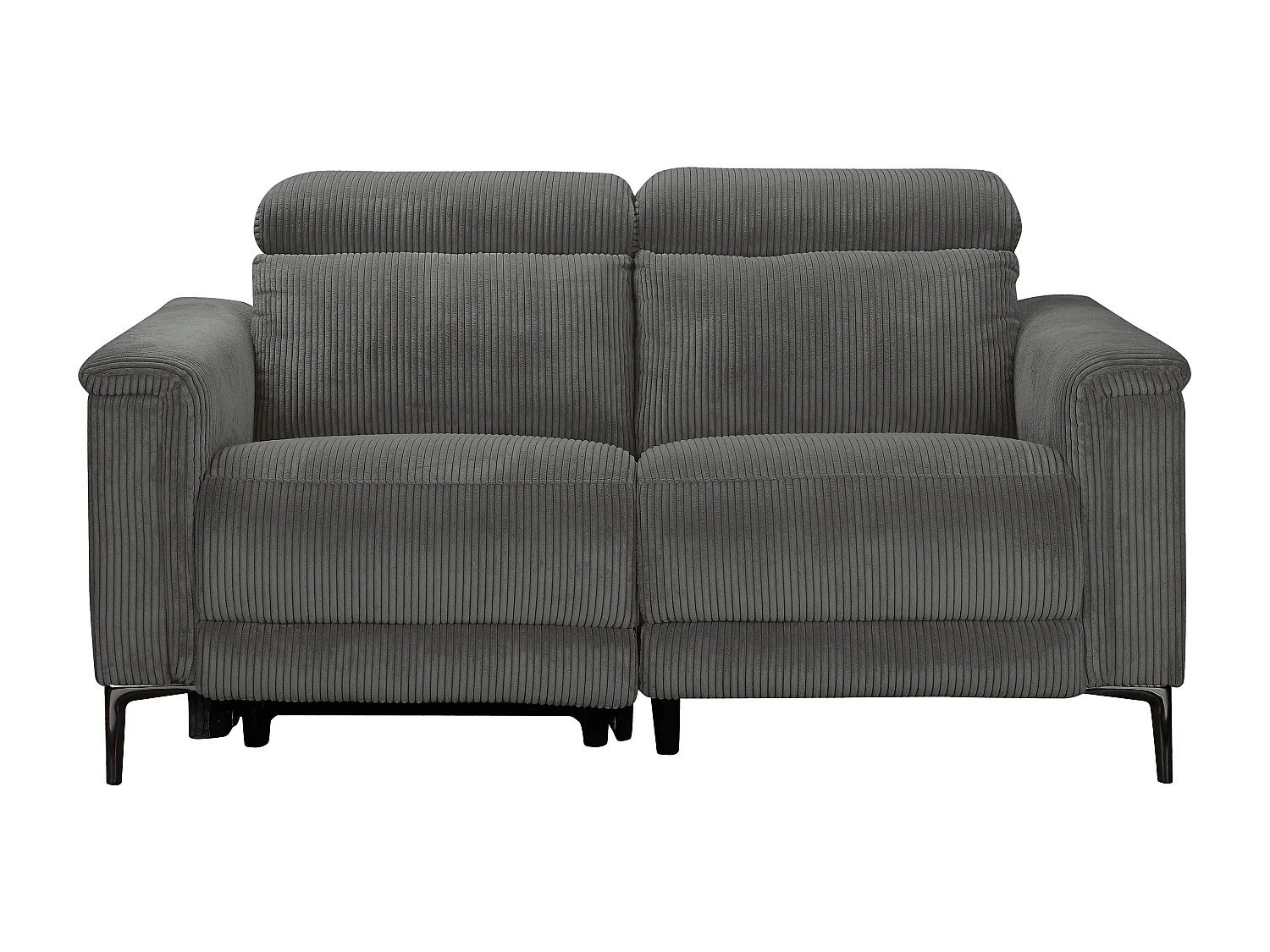 Lund | Canapé 2 places avec 1 fauteuil inclinable électrique en tissu anthracite