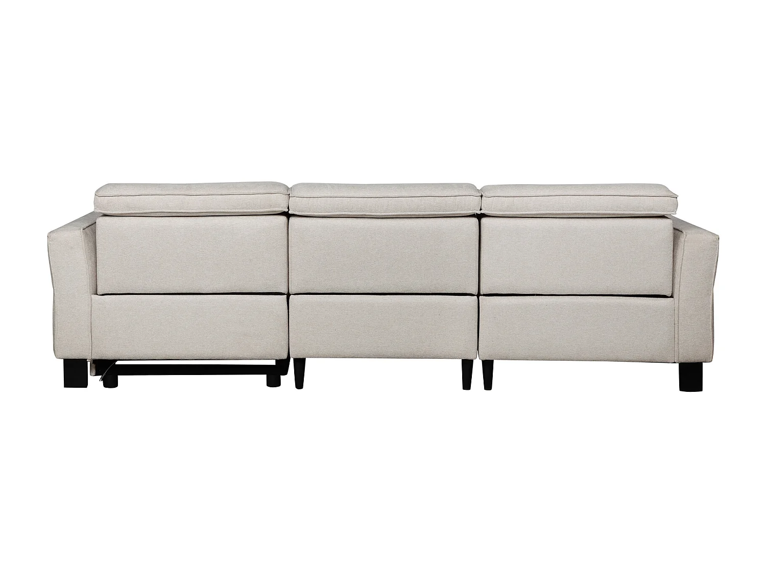 Carpari | Canapé d’angle 3 places avec 1 fauteuil inclinable électrique en tissu crème