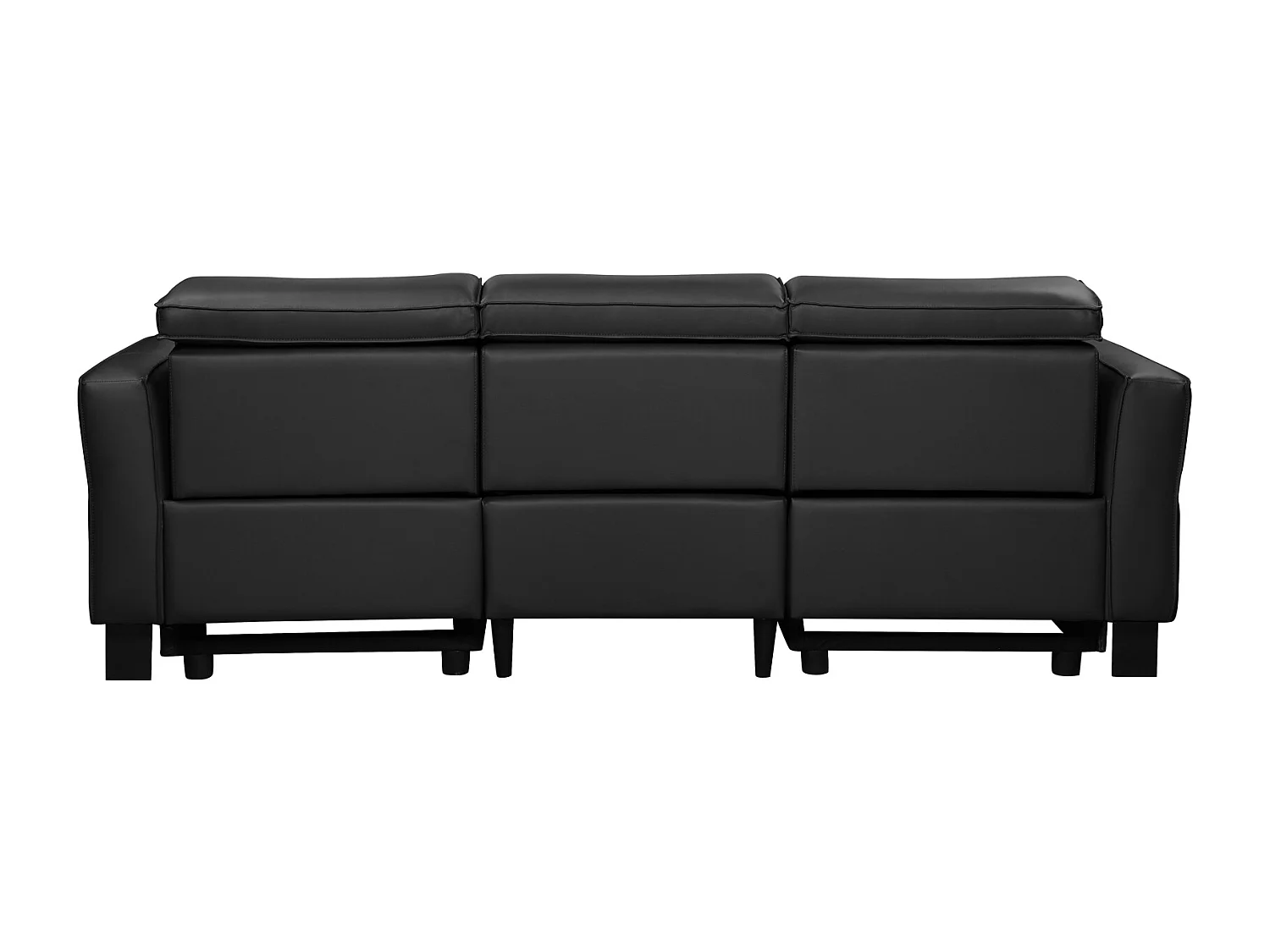 Skaane | Canapé 3 places avec chaise longue L et fonction électrique en PU cognac