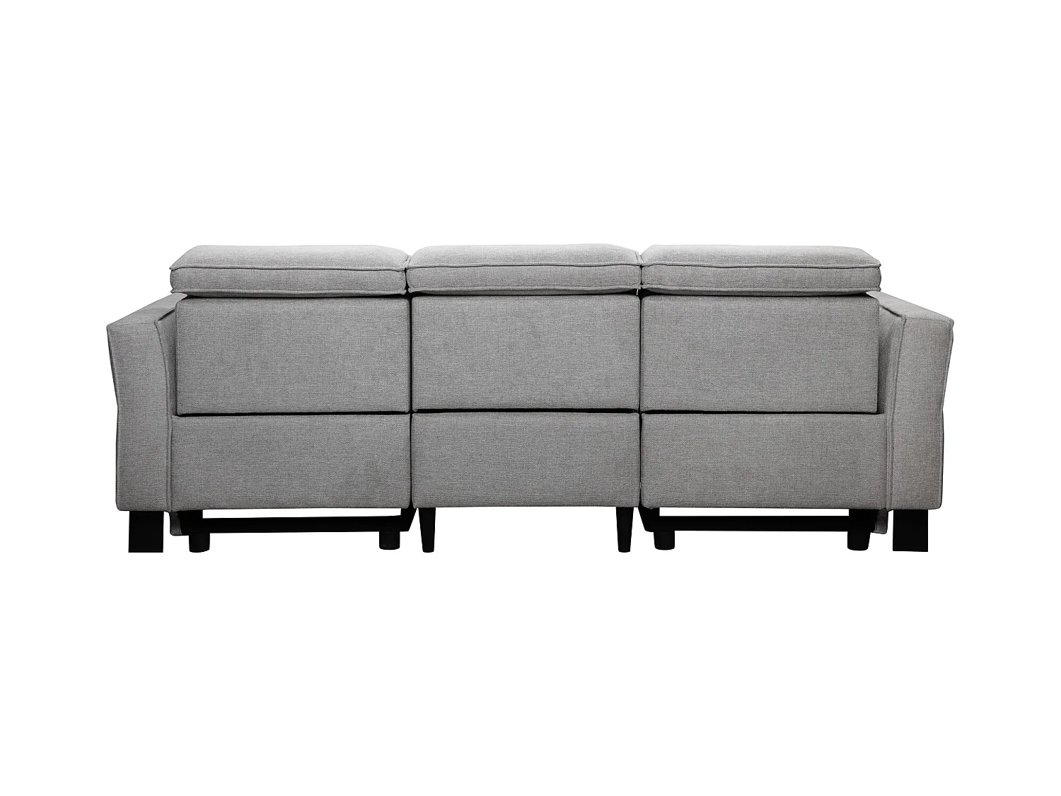 Carpari | Divano a 3 posti con 2 poltrone reclinabili manuali in tessuto grigio chiaro