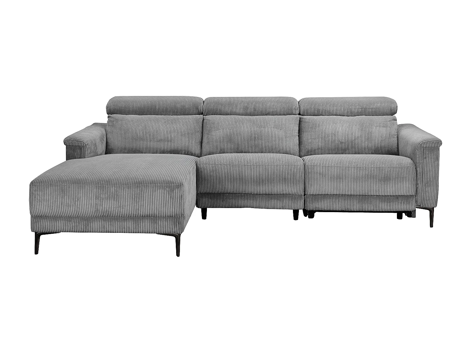 Lund | Canapé 3 places avec 1 fauteuil inclinable électrique en tissu anthracite