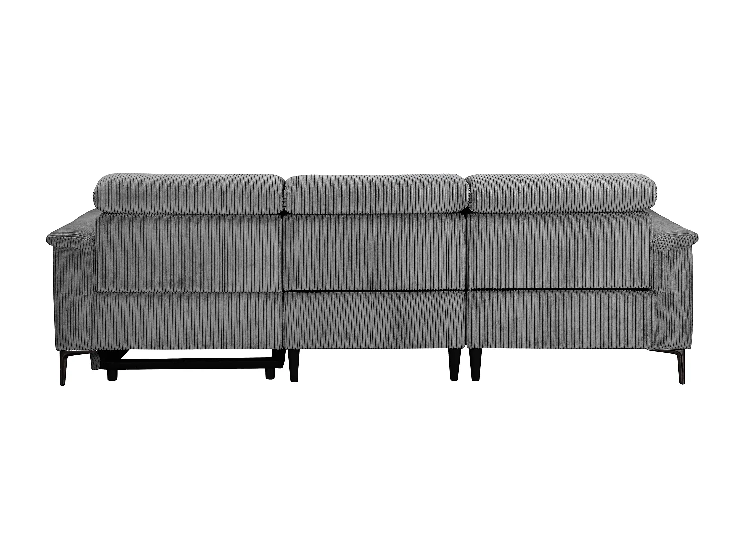 Lund | Canapé 3 places avec 1 fauteuil inclinable électrique en tissu anthracite