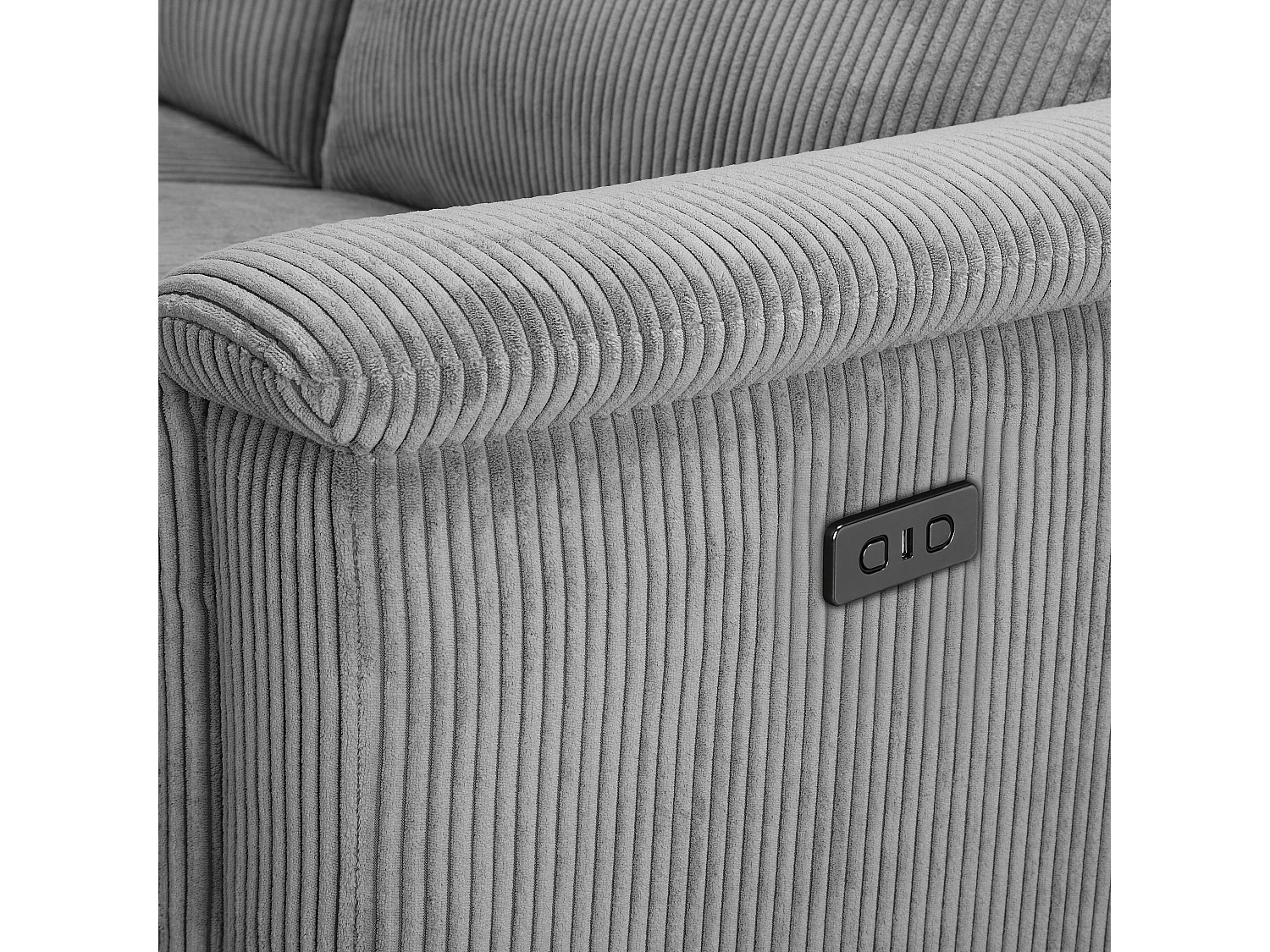 Lund | Canapé 3 places avec 1 fauteuil inclinable électrique en tissu anthracite