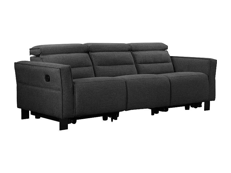 3-zitsbank met 2 handmatige verstelbare rugleuningen in antraciet stof