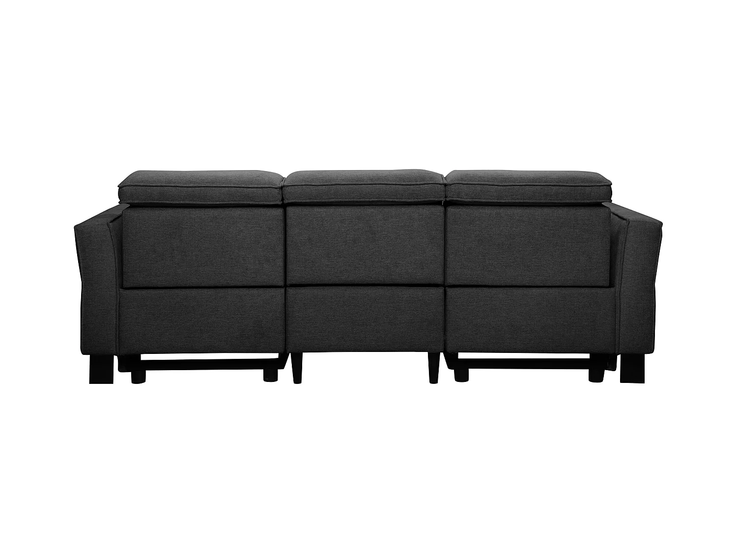 Carpari | Divano 3 posti con 2 reclinabili manuali in tessuto antracite