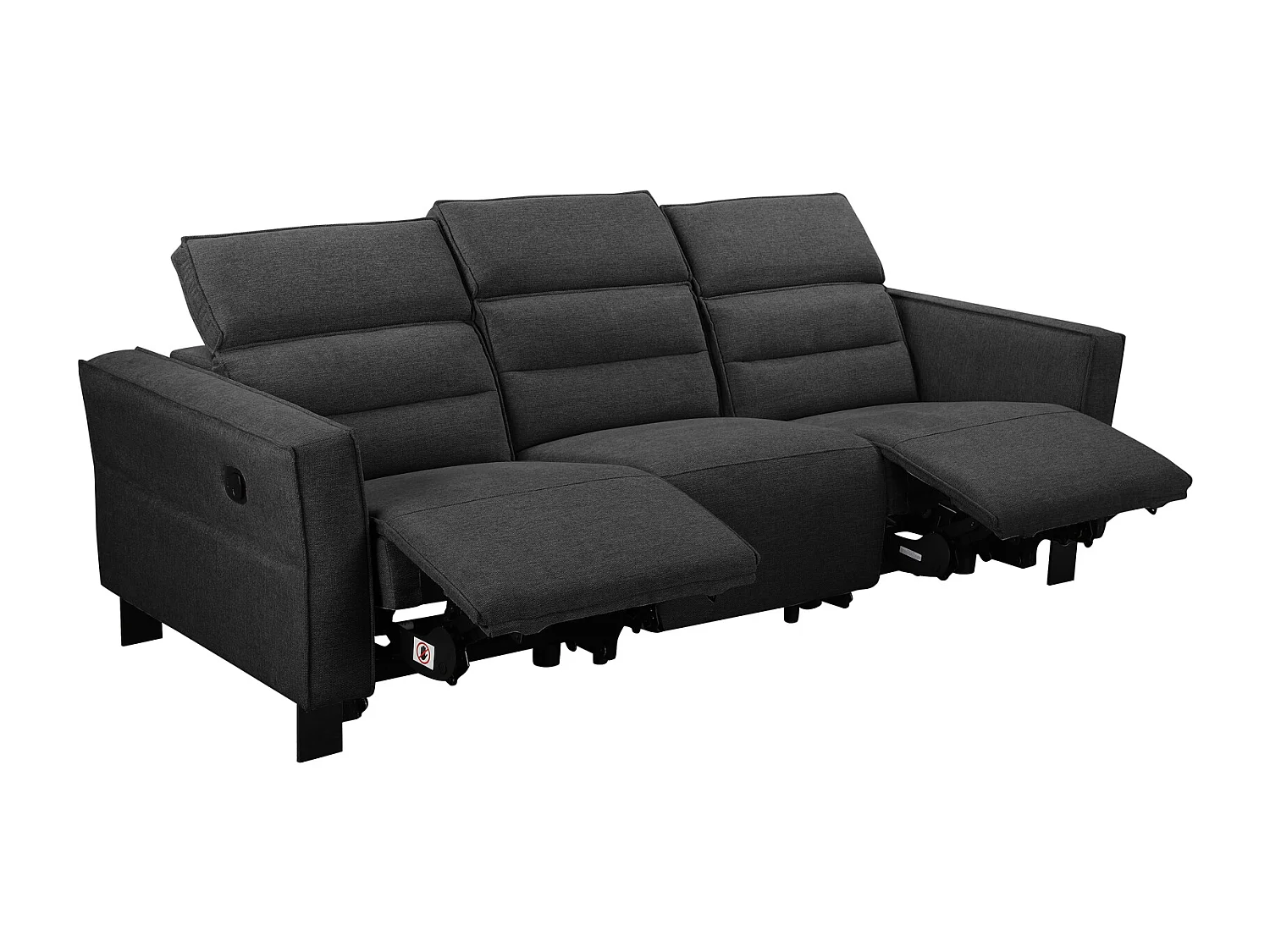 Lund | Canapé 3 places avec 2 fauteuils inclinables électriques en velours côtelé crème