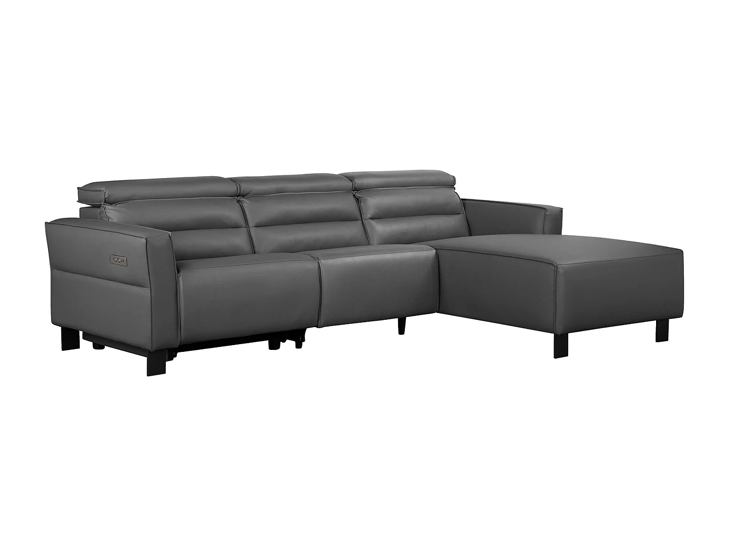 Carpari | Canapé 3 places avec 1 fauteuil inclinable électrique en tissu anthracite