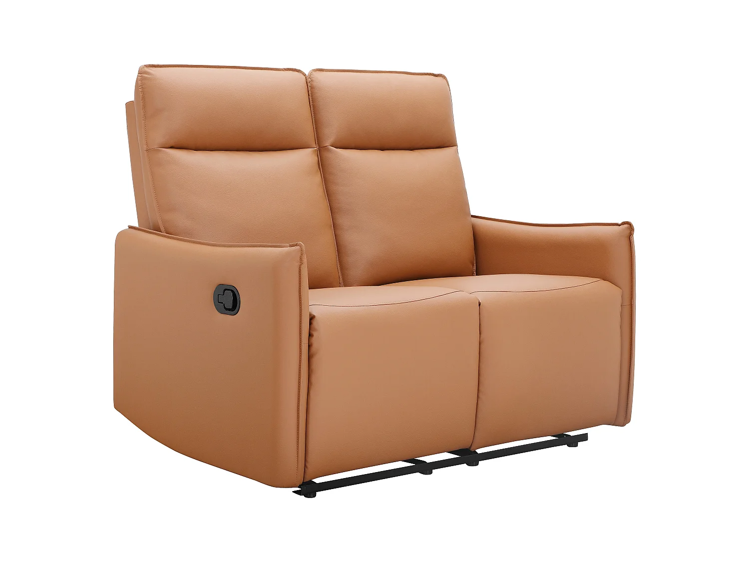 2-zits bank met handmatige functie in PU cognac kleur