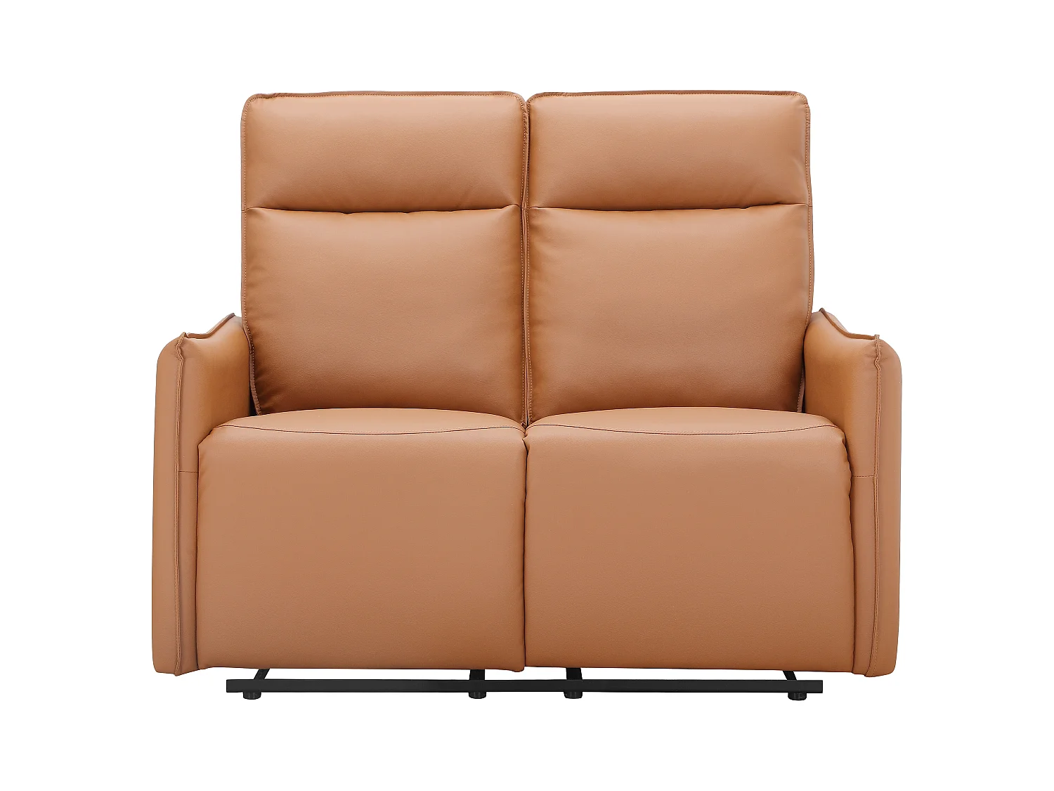 2-zits bank met handmatige functie in PU cognac kleur