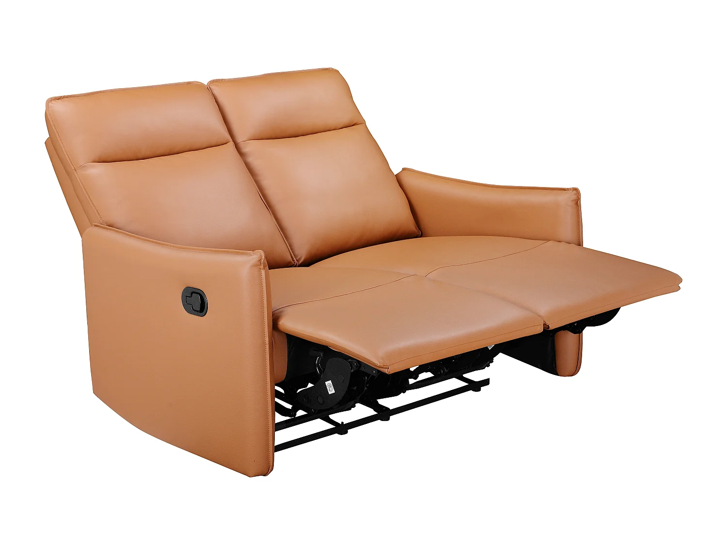 Lugo | Canapé 2 places avec 1 fauteuil inclinable électrique en cuir/PU cognac