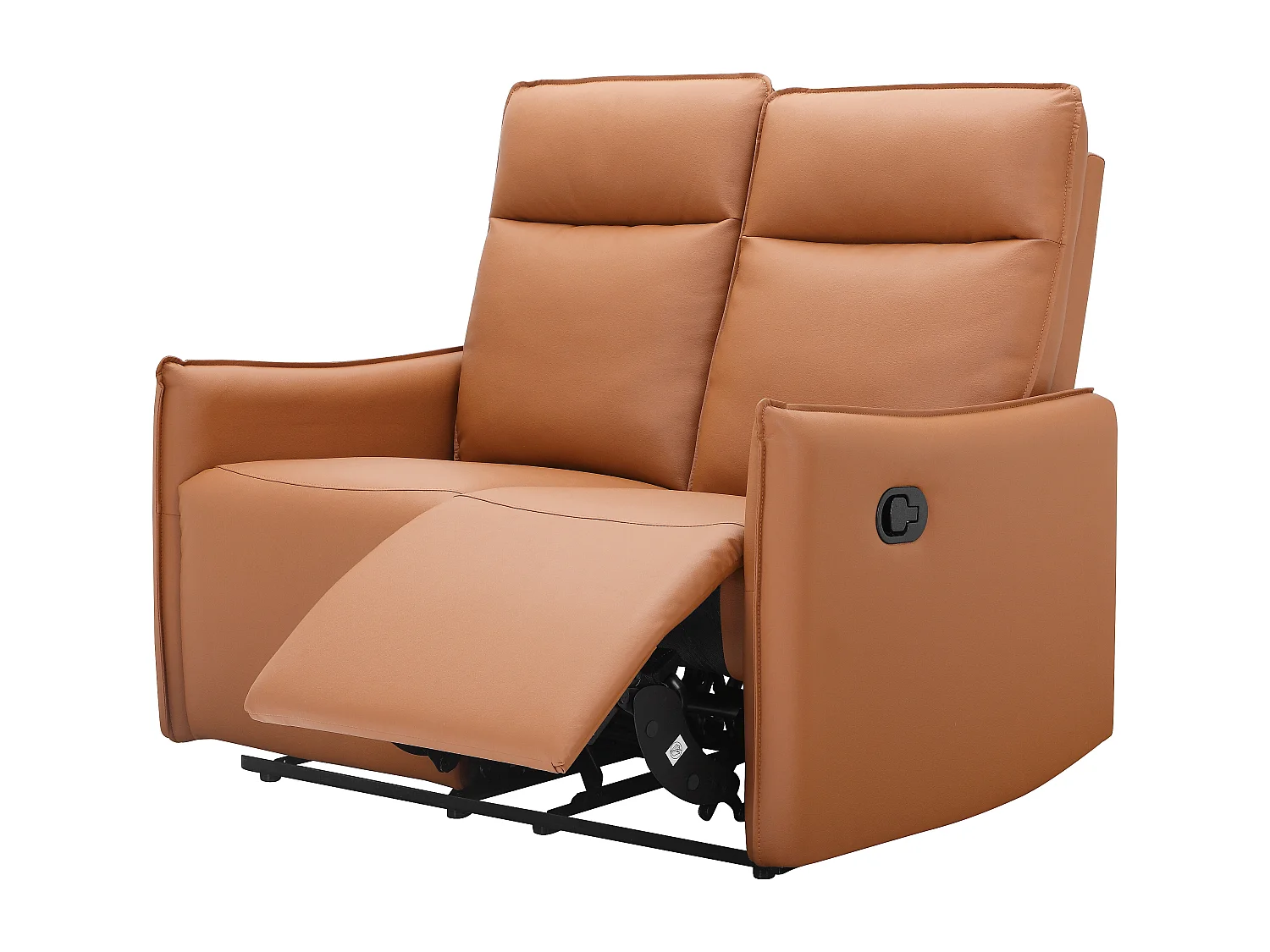 Lugo | Canapé 2 places avec 1 fauteuil inclinable électrique en cuir/PU cognac