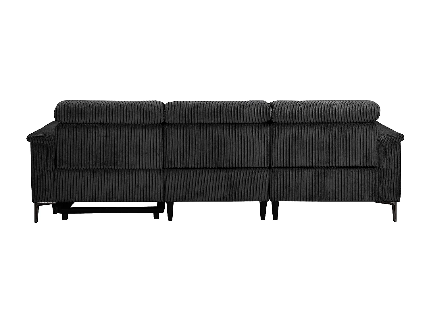 Lund | Sofá 3 plazas con 1 sillón reclinable eléctrico en tela antracita