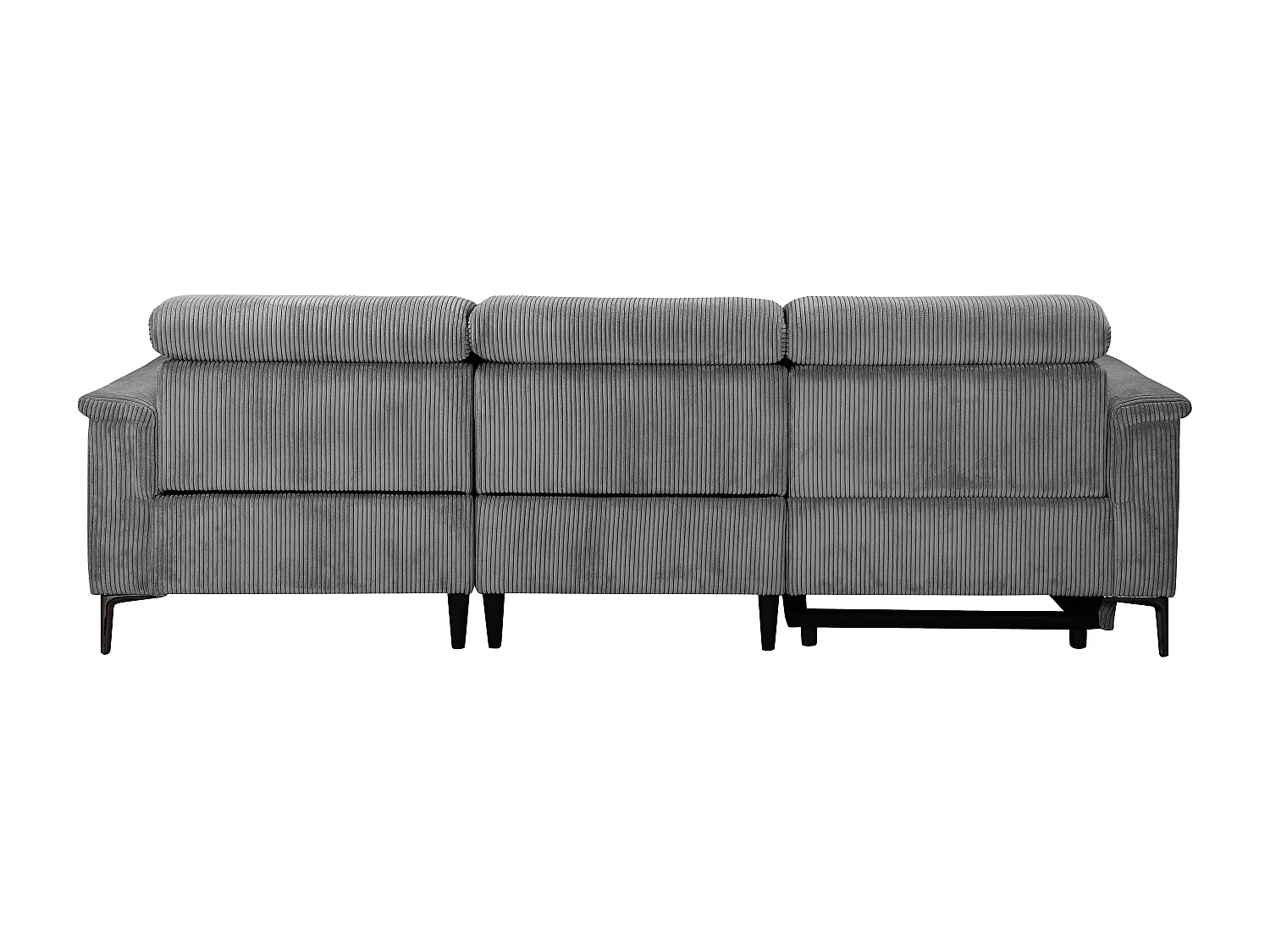 Lund | Canapé 3 places avec 1 fauteuil inclinable électrique en tissu anthracite