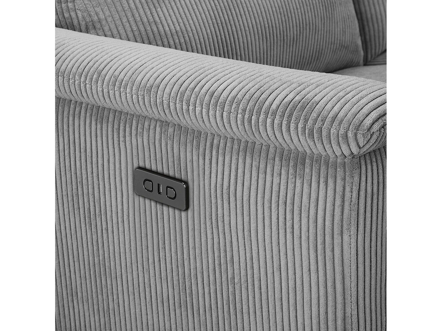 Lund | Canapé 3 places avec 1 fauteuil inclinable électrique en tissu anthracite