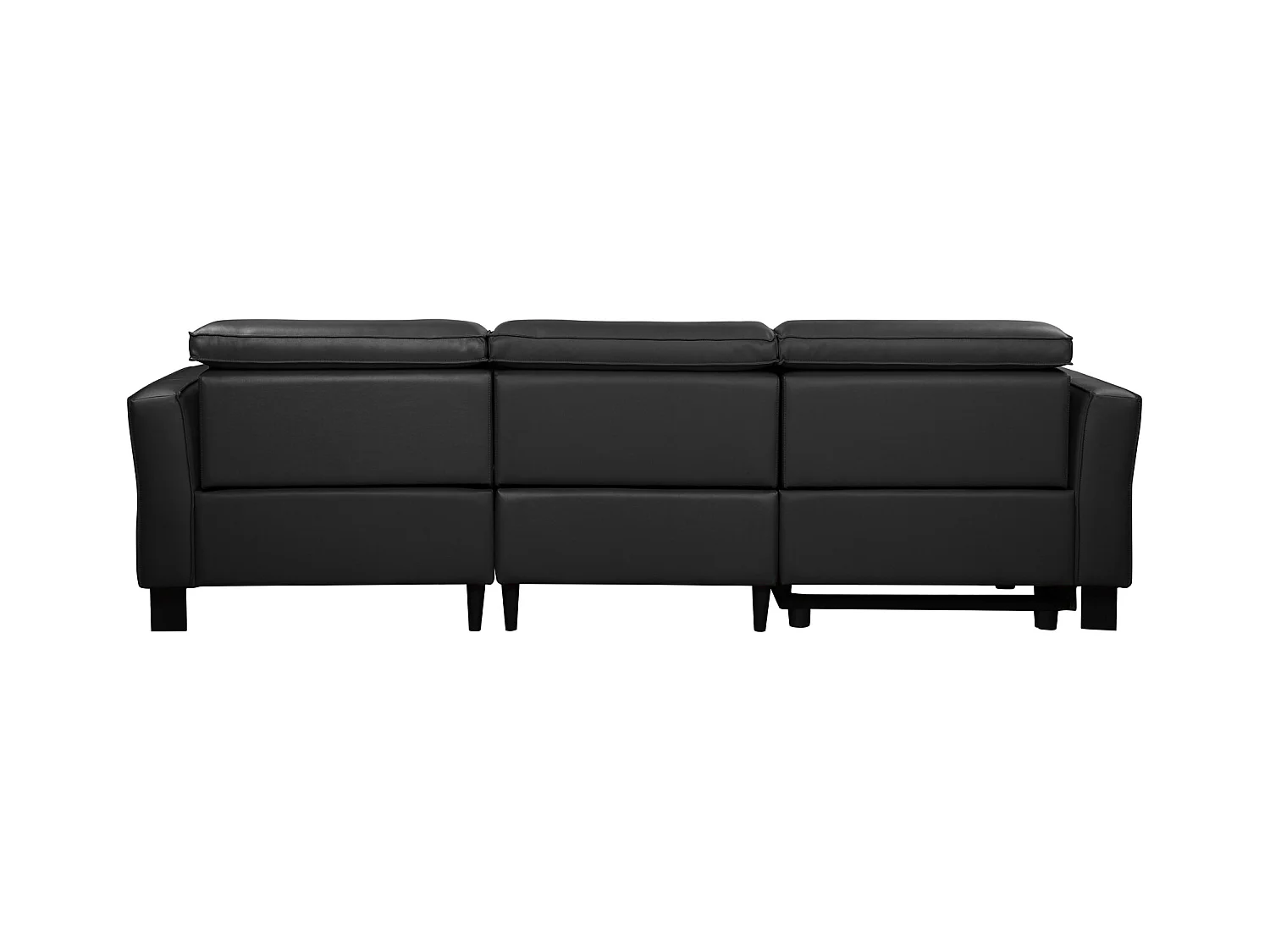 Carpari | Sofá 3 plazas con 1 sillón reclinable eléctrico en cueroPU negro