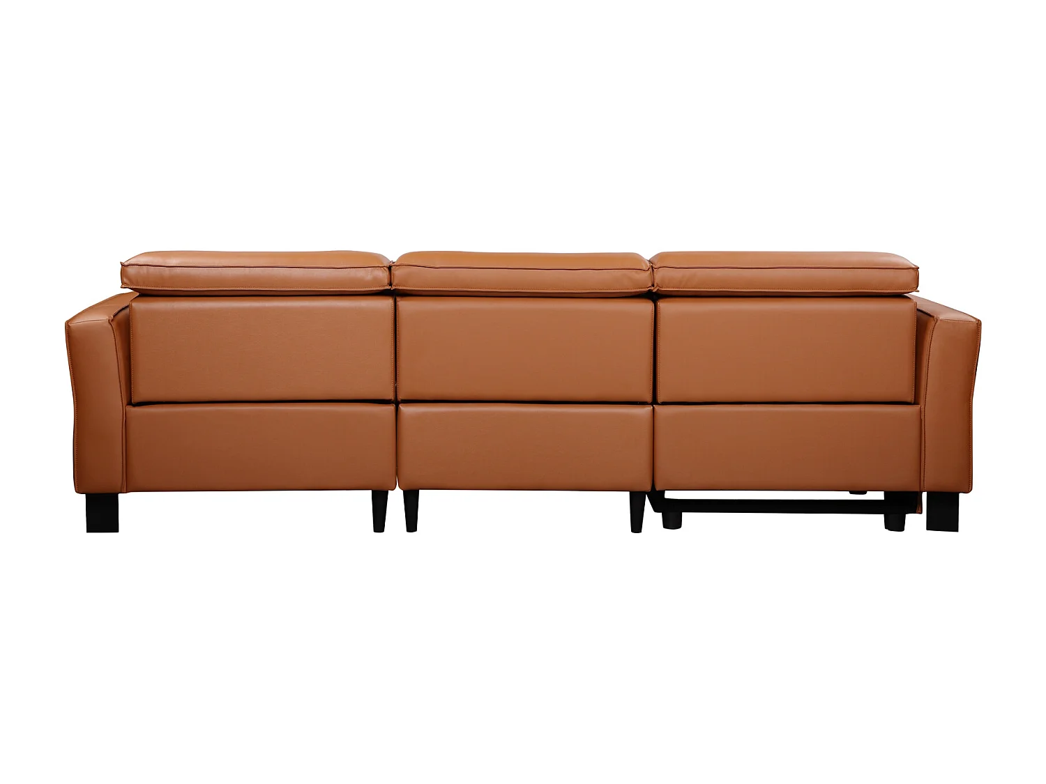 Carpari | Canapé 3 places avec 1 fauteuil inclinable électrique en cuir/PU cognac